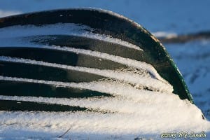 Snötäckt bordläggning